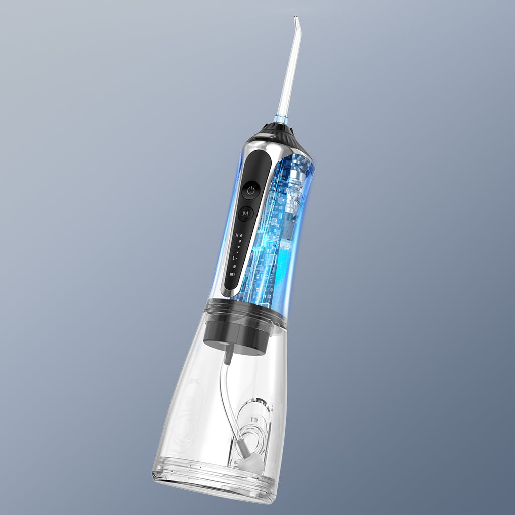 H2ofloss Cordless Power Flosser HF-2 Black Extended Battery Life